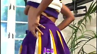 Horny black cheerleader Too Pretty For Porn taking white cock