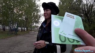 Public agent throatful of sperm and nail for jaw-dropping brunette babe sasha colibri