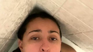 Beautiful Brunette Big Boobs Rides Fake Cock