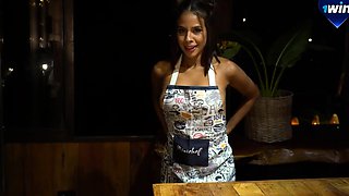 Sexy breezy step sis gets ravaged in the kitchen for