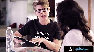 Girlsway - famous xxx actress Lana Rhoades nails with the huge boobed movie director April O'neil