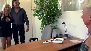 Blonde pierced wife gets fucked in the office after she sucked dudes cock in the toilet