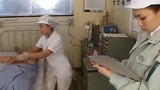 Asian nurses giving BJs to patients