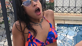 Part 1 Visiting My Friend to Go Skinny Dipping in Her Pool