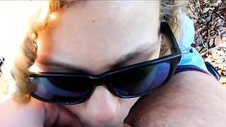 German Blonde Teen's Forest Blowjob