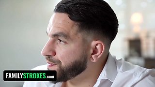 Familystrokes - laTina Babe Bianca Bangs agrees to swallow older dude's jizz to keep him home