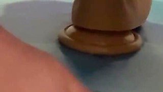 Slave Rides Dildo in the Toilet
