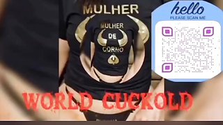 Meek cuckold sucking lover BBC gifted along with slut wife