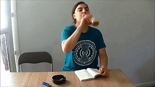 Huge burps from the smoking girl with a dirty socks obsession