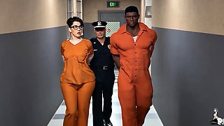 Locked up and dicked down by her cellmate