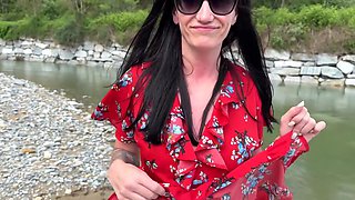 Car Ride To The River Ends With Wet Pleasure Pov Roadside Fun