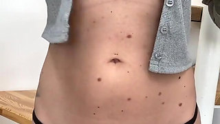 Masturbating with a Transparent Dildo