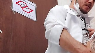 Nurse Takes off Condom While Having Sex with Asian Doctor in Hospital Bathroom