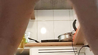 milf time to clean the kitchen floor