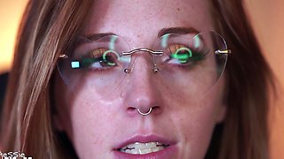 Amateur redhead fully nude on bed and masturbating