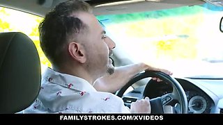 Ellie Eilish Swallows Stepdad's Load For A New Car - Family Strokes Taboo Sex