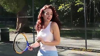 43-Year-Old Brunette MILF Sable Teases at the Tennis Club - AuntJudys Classic