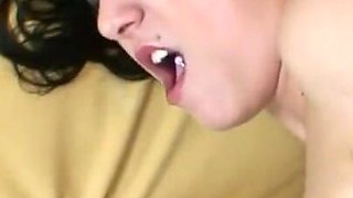 POV anal fuck for a tattooed brunette