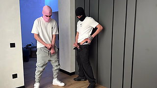 Masked dudes jerking off and CUM