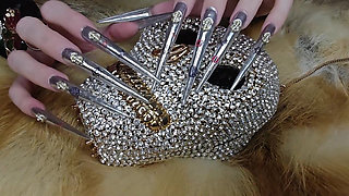 Extremely Long Stiletto Nails and Leather Boots Worship
