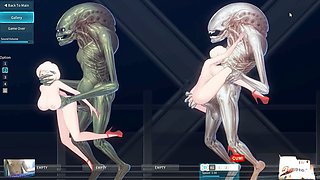 2B from Nier Automata gets dominated by massive aliens