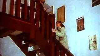 Blonde milf housewife having group sex in a kitchen
