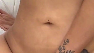 Cute Girl Masturbates Watching Lesbian Hentai Squirts in Panties. Parents Are Home!