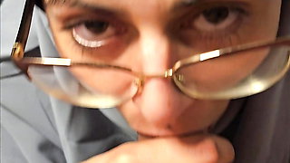 Close up Blowjob with Glasses Mia Niqab