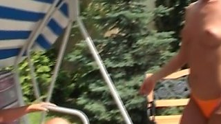 Top-class German Sluts Enjoying Lesbian Action by the Pool