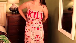 Cute curly brunette solo webcam masturbation