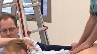 First double penetration for petite babe