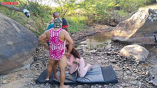 I Took My Wife to the Woods for My Friends to Eat Her Ass and Pussy on Top of a Rock