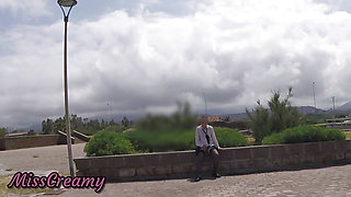 Pussy Flash - My Slutty Teacher Fingers Her Pussy In Public Park With People Watching - MissCreamy
