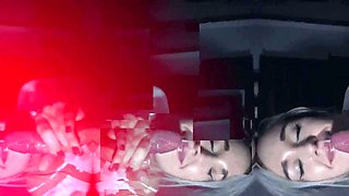 Petite teen plays with her pussy before threesome with 2 men: Blowjob, Anal  Blonde Porn