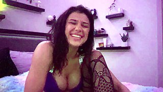 Big boobed Memphis masturbates in a bodystocking