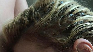 Amazing amateur blonde enjoying a doggystyle