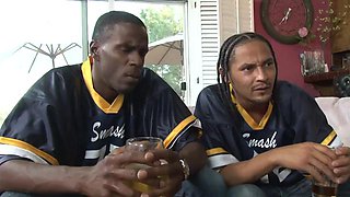 Hot white cheerleader gets a hot black dick gangbang from footballers: Blowjob, Babe  Anal Porn