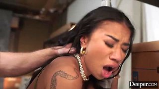 Dominated Ebony Ameena Gets Deep in Public