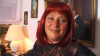 Mature redhead sucking his cock in pov