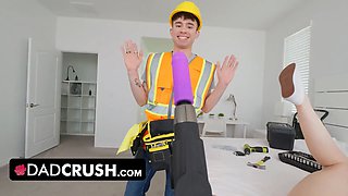 Leaned over step daddy's lap