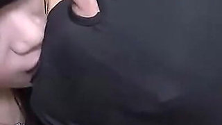 Long haired Japanese babe gets creampied