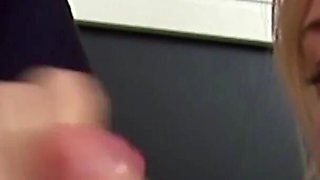 Milked cock by the hand of beautiful teen