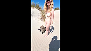 Teen Slut Public Doggy Fucked on the Beach!
