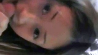 Asian Amateur Girl with Big Tits Gives Blowjob