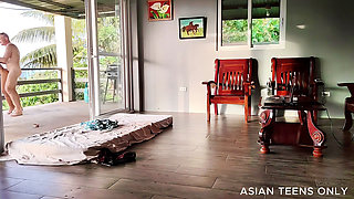 Tiny Asian's Anus Destroyed in the House Middle of Nature Park