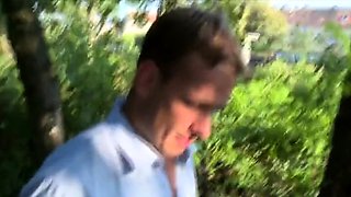 Outdoor threesome with two naughty amateur Czech teens