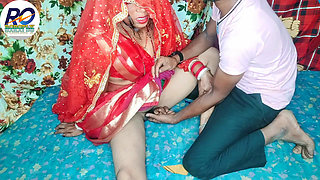 Fast time desi honeymoon video hindi audio Claire Vaise in red saree and blouse having fun
