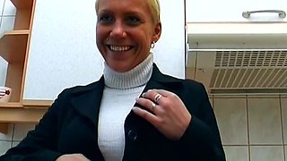 Big Boobed Blonde German Stepmom Assfucked in the Kitchen