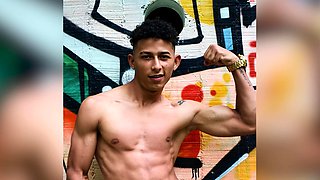 Fantastic Latino boy Marcus Brown with ripped muscles
