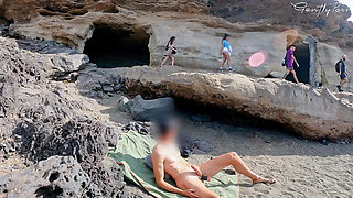 BEACH ADVENTURE: blowjob and cumshot with a sexy girl when her friend film us